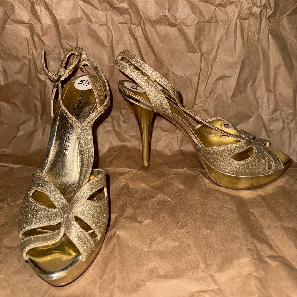 Marc Fisher Glittering Gold Heels